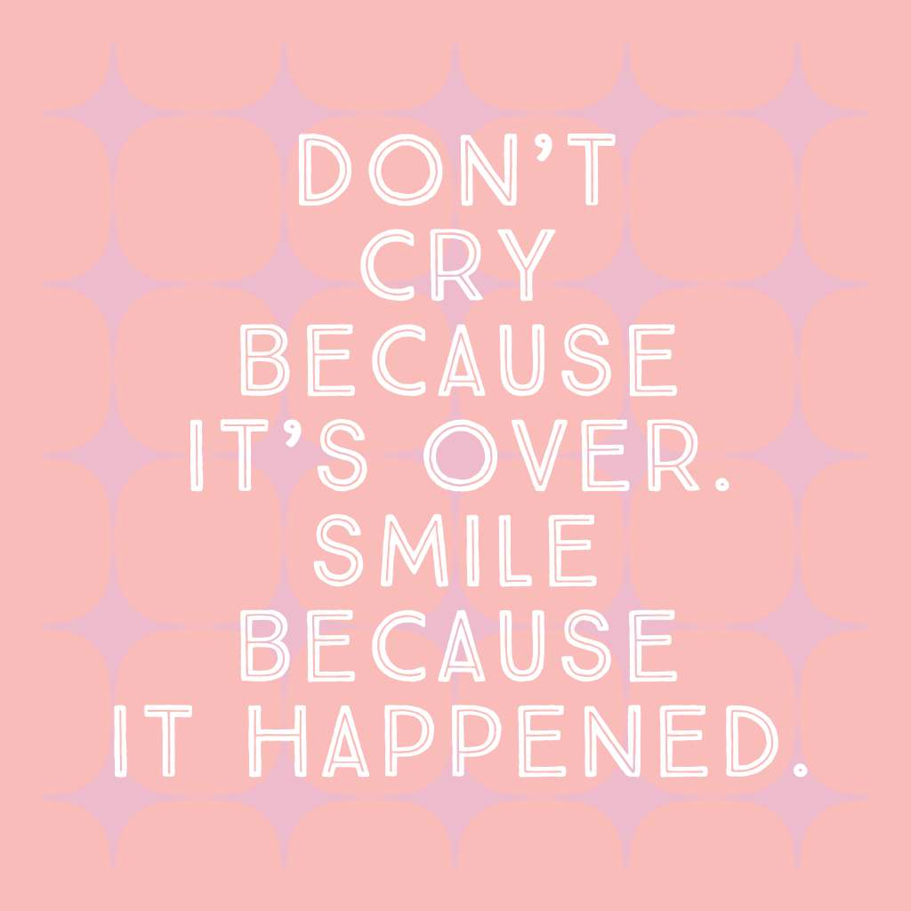 Mini wooden quote board with a positive Don't Cry Because It's Over quote on blush pink.