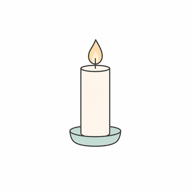 Icon image of a lit candle.