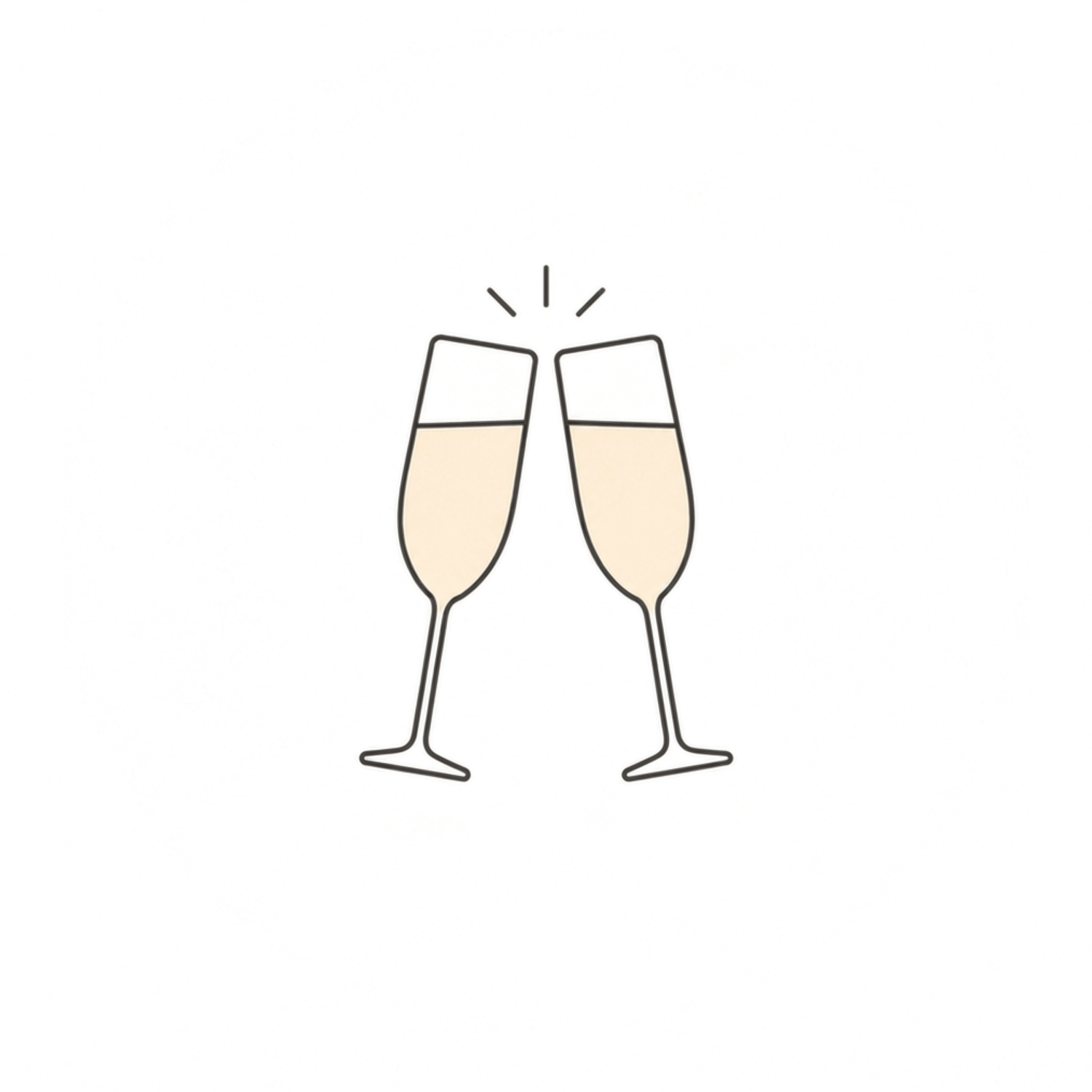 Icon image of clicking champagne glasses.