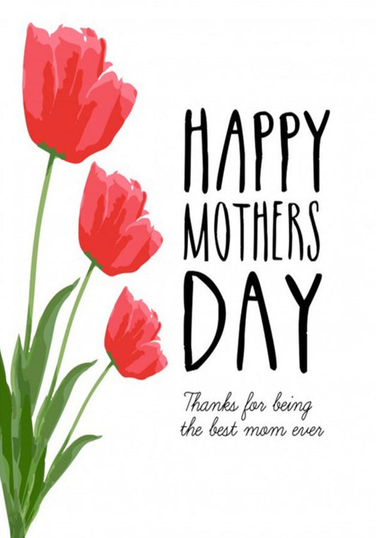 Mother's Day greeting card featuring a bold best mom message.