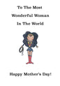 Mother's Day greeting card featuring an empowering wonderful woman message.