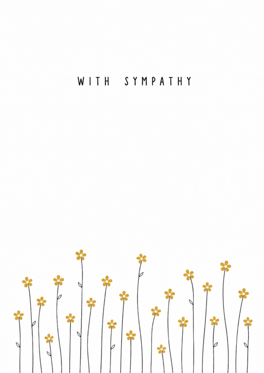 With sympathy flower greeting card. 
